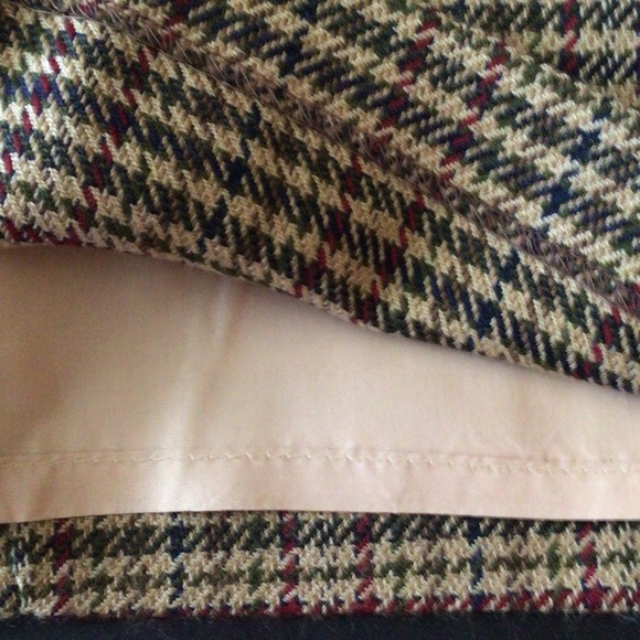 Vintage Expressions brown, blue, burgundy, green herringbone 100% wool skirt, 10 - Picture 4 of 4